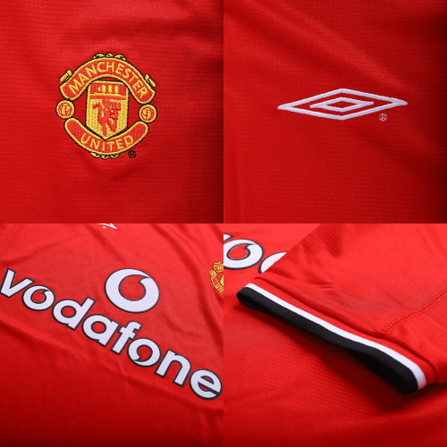 Retro Manchester United Mens Home Soccer Jersey 2000/02 Red