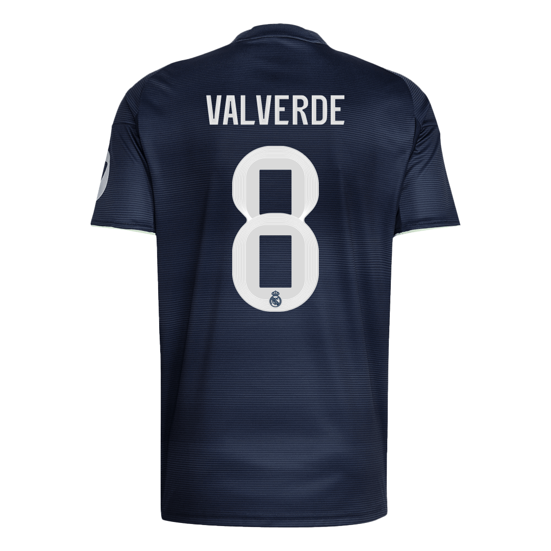 VALVERDE #8 Real Madrid Mens Away Soccer Jersey 2025/26 Navy [PREMIUM]