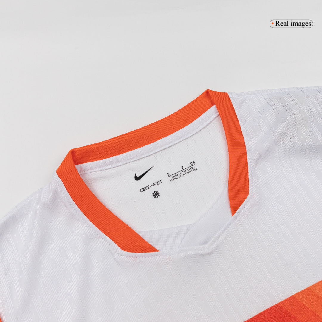VIRGIL #4 Netherlands Mens Away Soccer Jersey World Cup 2026 White - Player Version