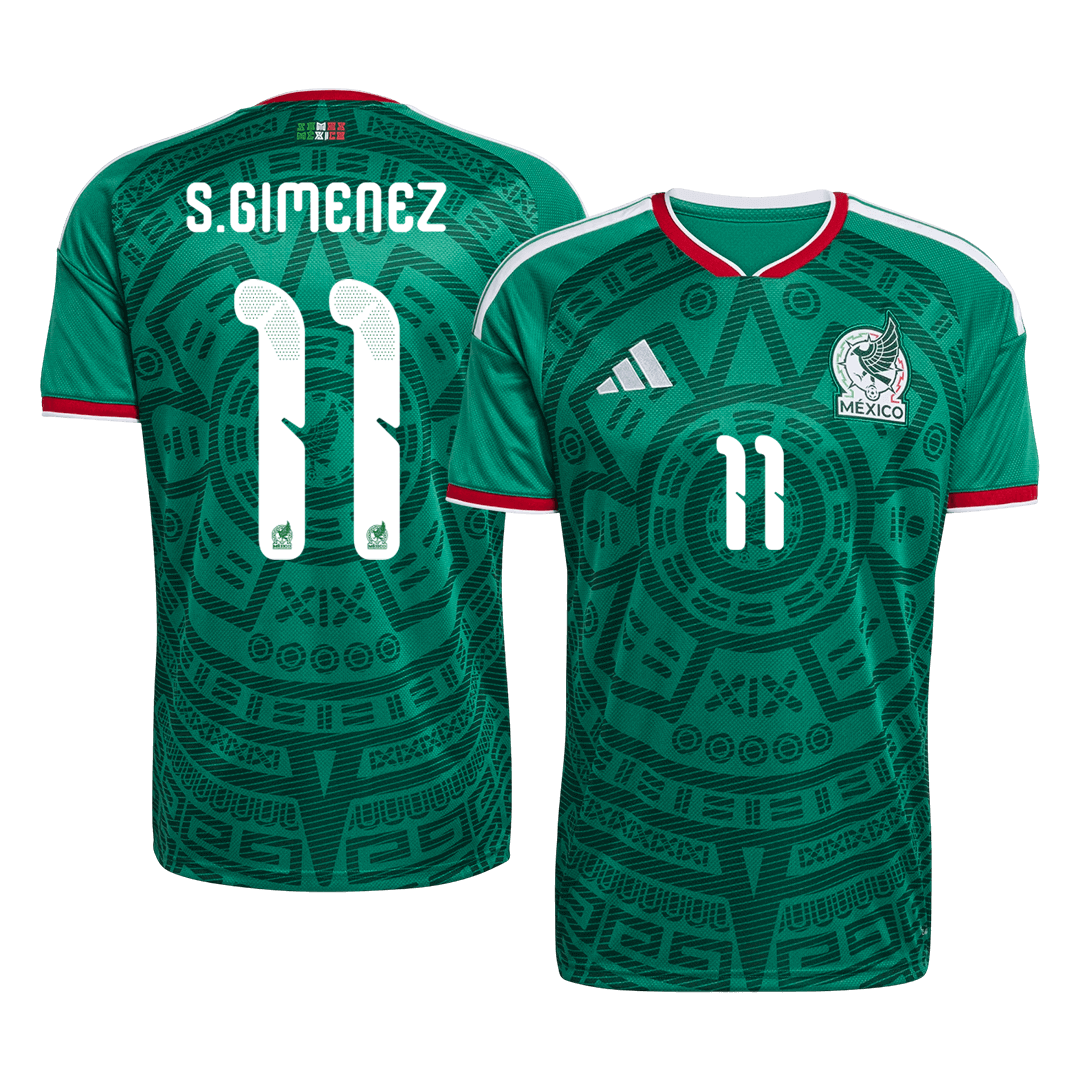 S.GIMENEZ #11 Mexico Mens Home Soccer Jersey World Cup 2026 Green [PREMIUM]