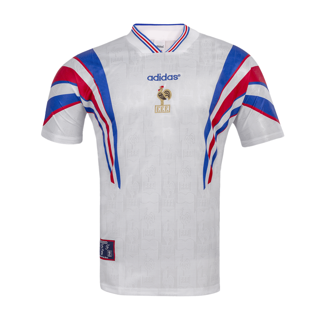 Retro France Mens Away Soccer Jersey 1996 White