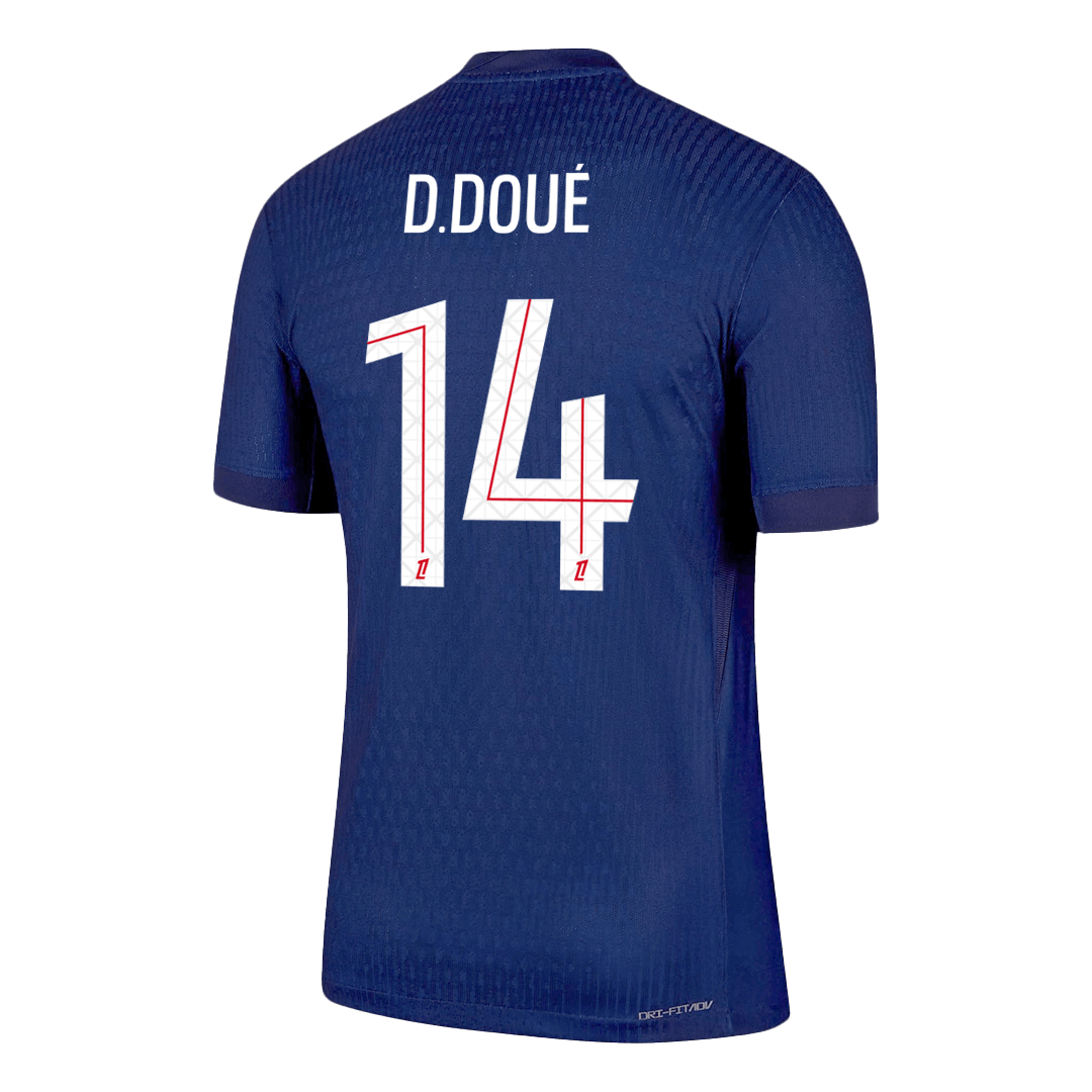 D.DOUÉ #14 PSG Mens Home Soccer Jersey 2025/26 Navy - Player Version