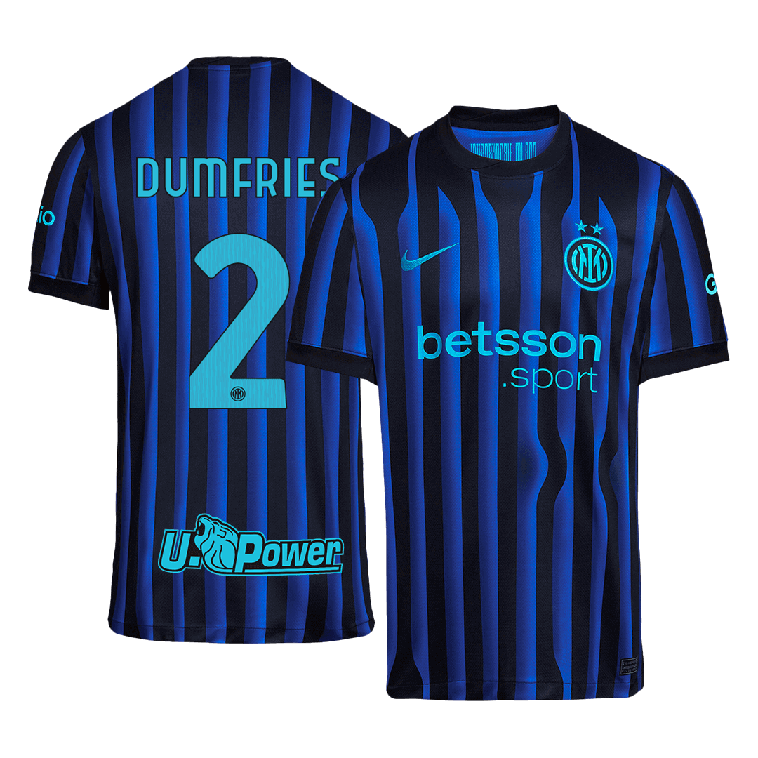 DUMFRIES #2 Inter Milan Mens Home Soccer Jersey 2025/26 Blue&Black