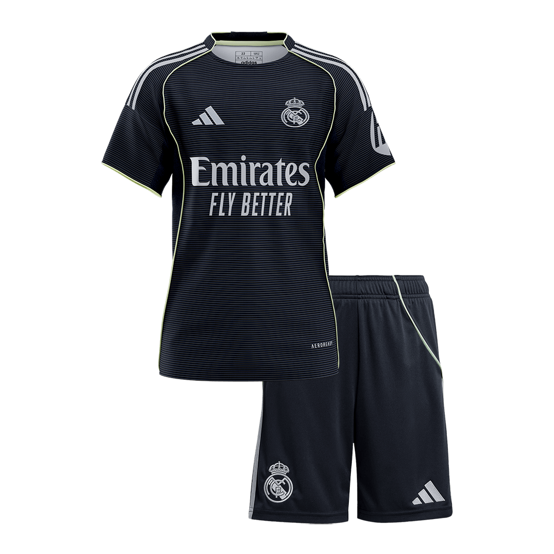 Real Madrid Kids Away Soccer Kit 2025/26 Navy [PREMIUM]