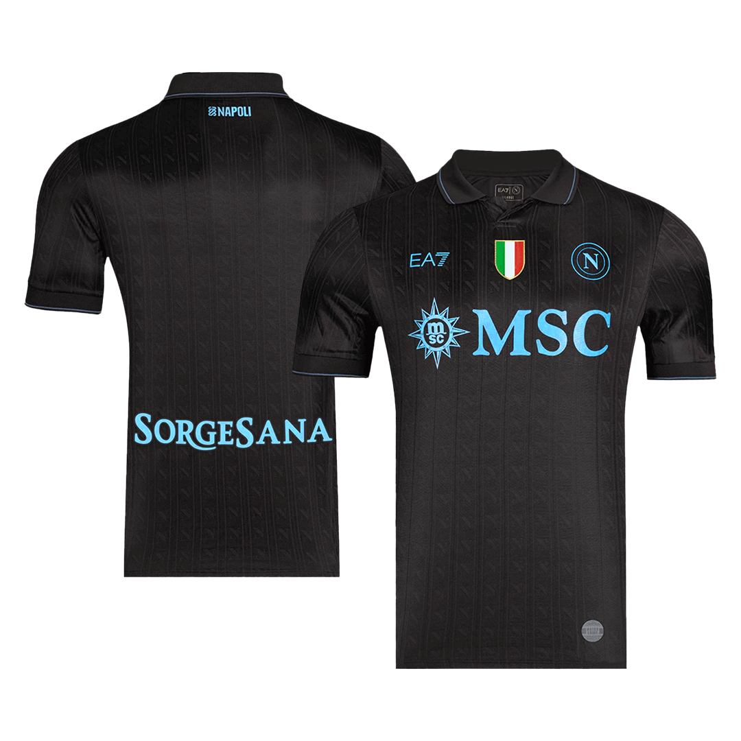 Napoli Mens Third Away Soccer Jersey 2025/26 Black