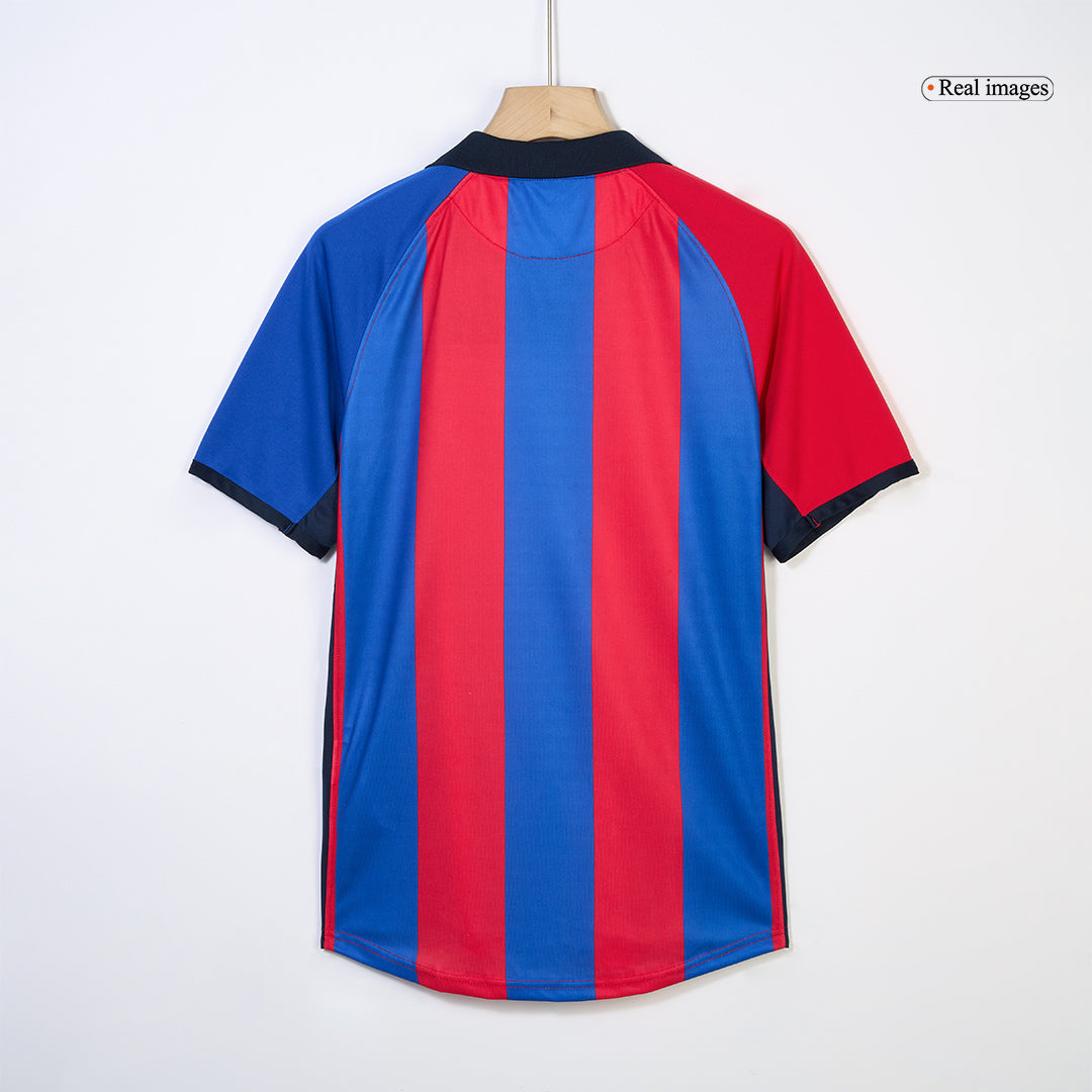 Retro Barcelona Mens Home Soccer Jersey 2001/02 Red&Blue
