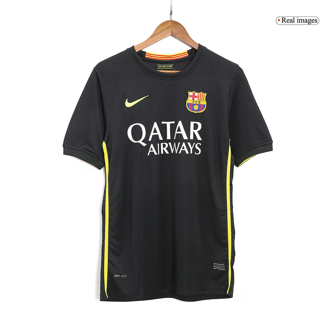 Retro Barcelona Mens Third Away Soccer Jersey 2013/14 Black