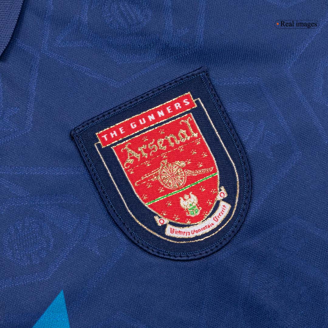 Retro Arsenal Mens Away Soccer Jersey 1995 Blue