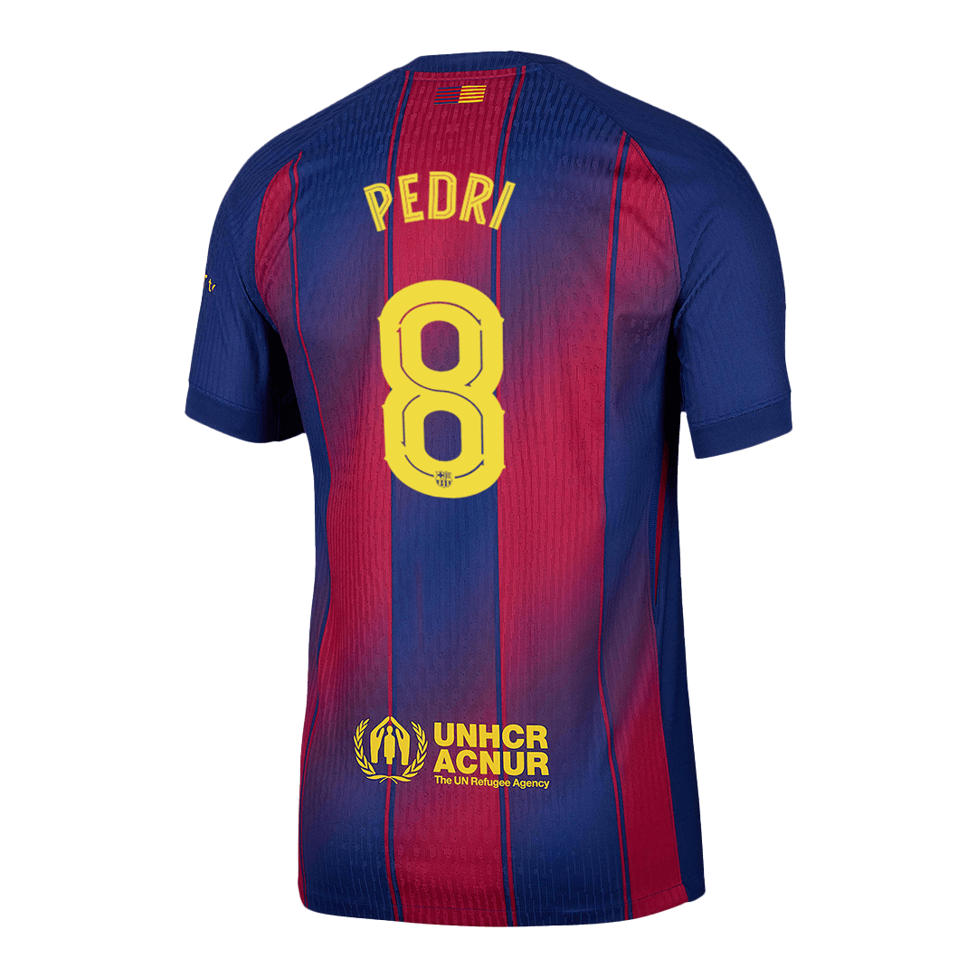 PEDRI #8 Barcelona Mens Home Soccer Jersey UCL 2025/26 Red&Blue - Player Version