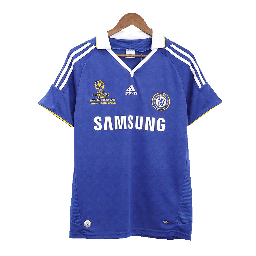 Retro Chelsea Mens Home Soccer Jersey UCL Final UCL 2008 Blue