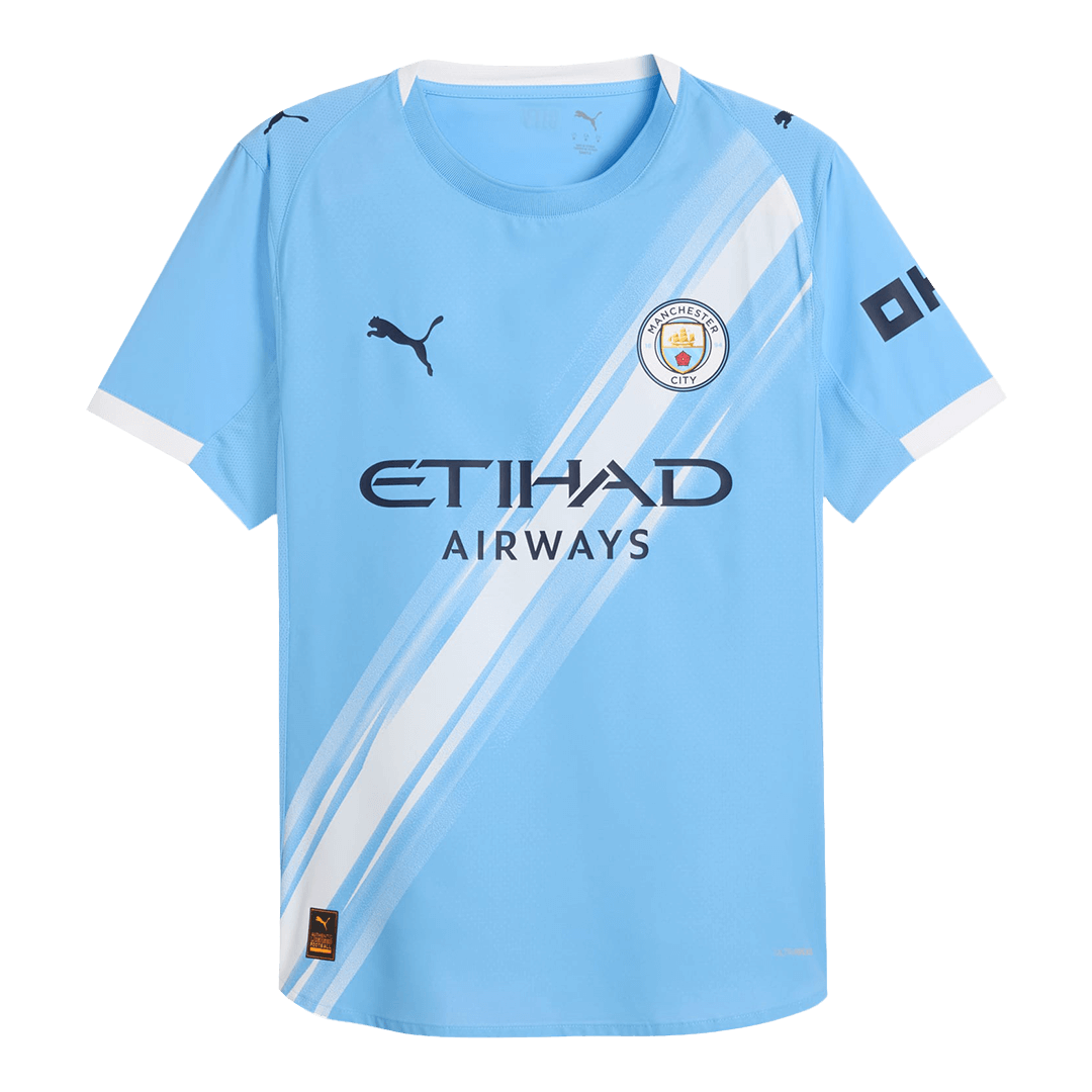 DE BRUYNE #17 Manchester City Mens Home Soccer Jersey 2025/26 Blue - Player Version
