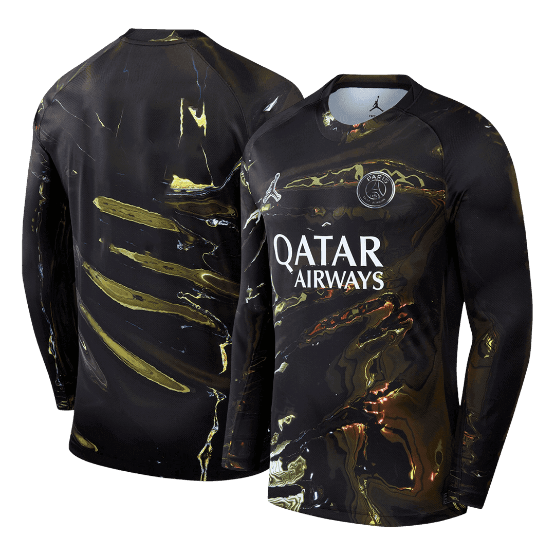 PSG Mens Long Sleeve Soccer Jersey 2025/26 Black