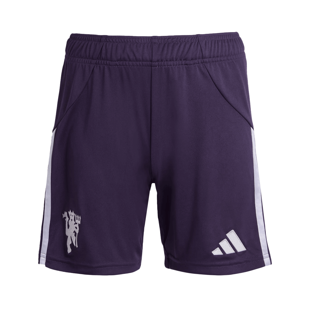 Manchester United Mens Away Soccer Shorts 2025/26 Purple
