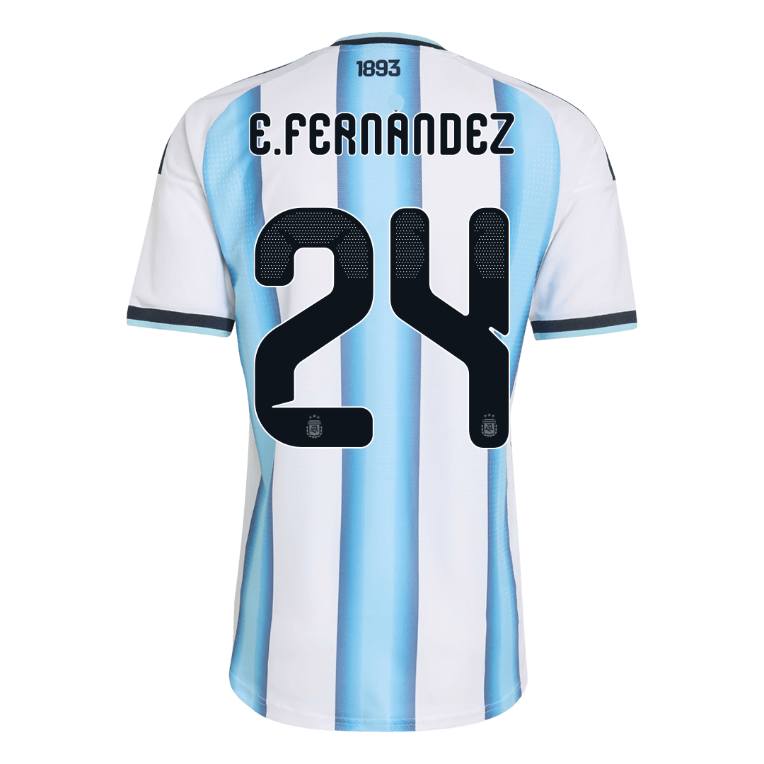 E. FERNANDEZ #24 Argentina Mens Home Soccer Jersey World Cup 2026 Blue&White - Player Version