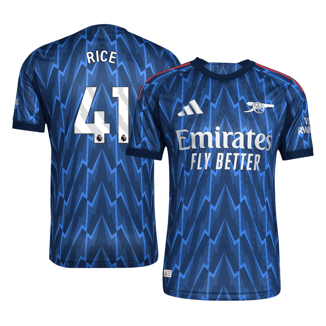 RICE #41 Arsenal Mens Away Soccer Jersey 2025/26 Blue - Player Version