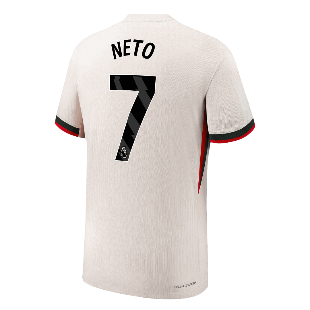 NETO #7 Chelsea Mens Away Soccer Jersey 2025/26 White - Player Version