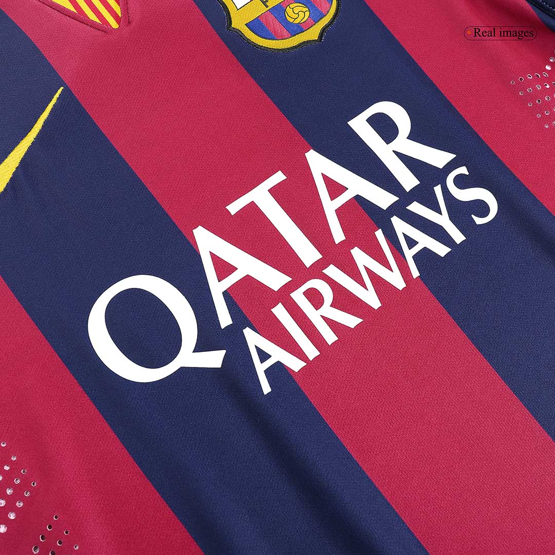 Retro MESSI #10 Barcelona Mens Home Soccer Jersey 2014/15