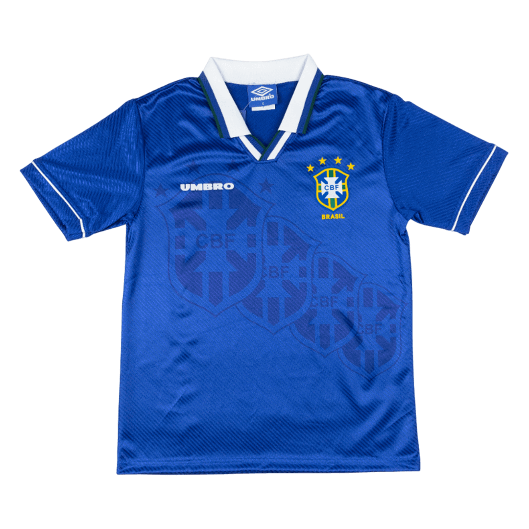 Retro Brazil Mens Away Soccer Jersey 94/96 Blue