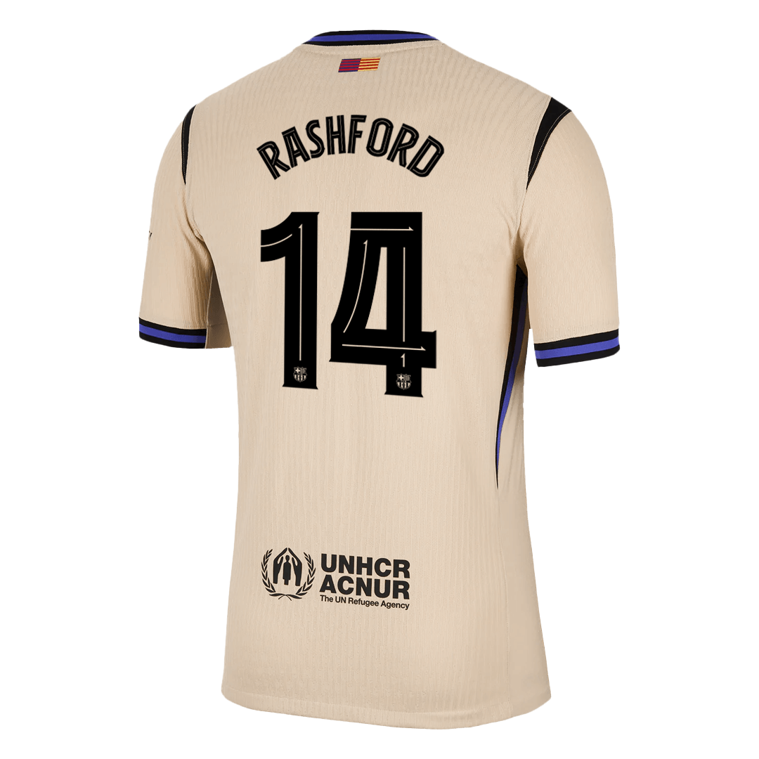RASHFORD #14 Barcelona Mens Away Soccer Jersey UCL 2025/26 Yellow - Player Version
