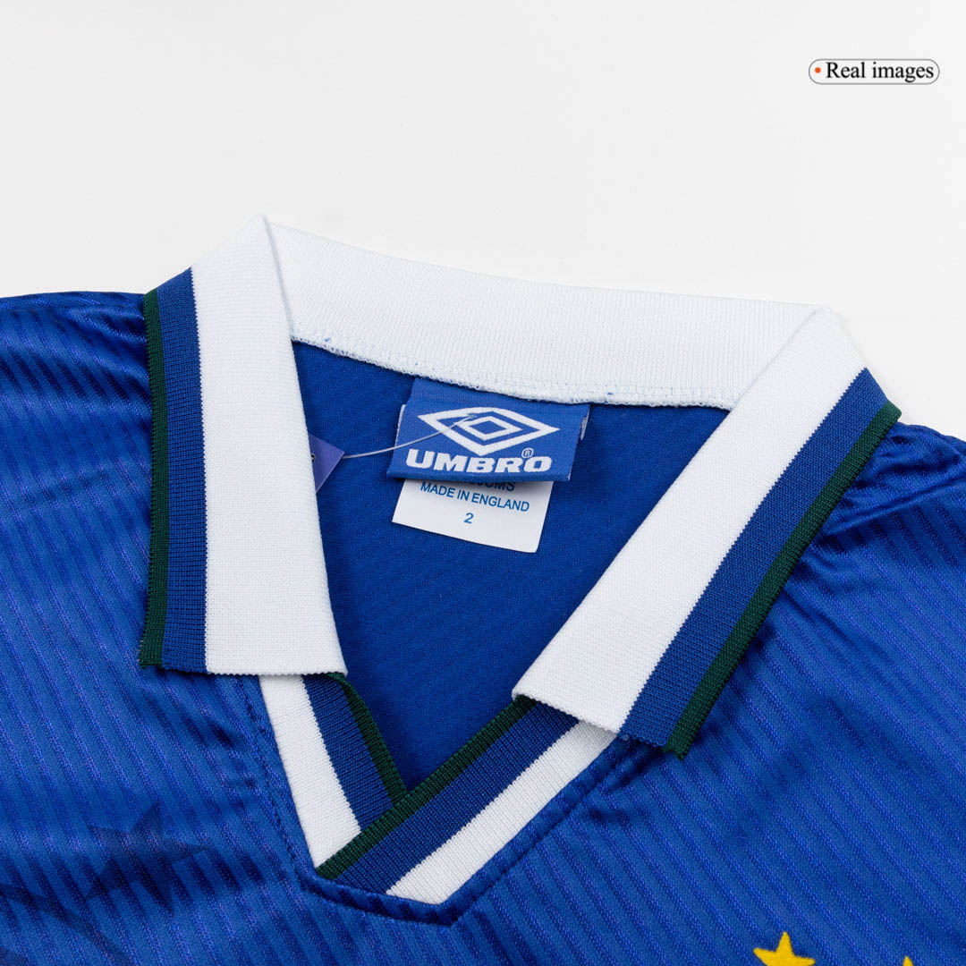 Retro Brazil Mens Away Soccer Jersey 94/96 Blue