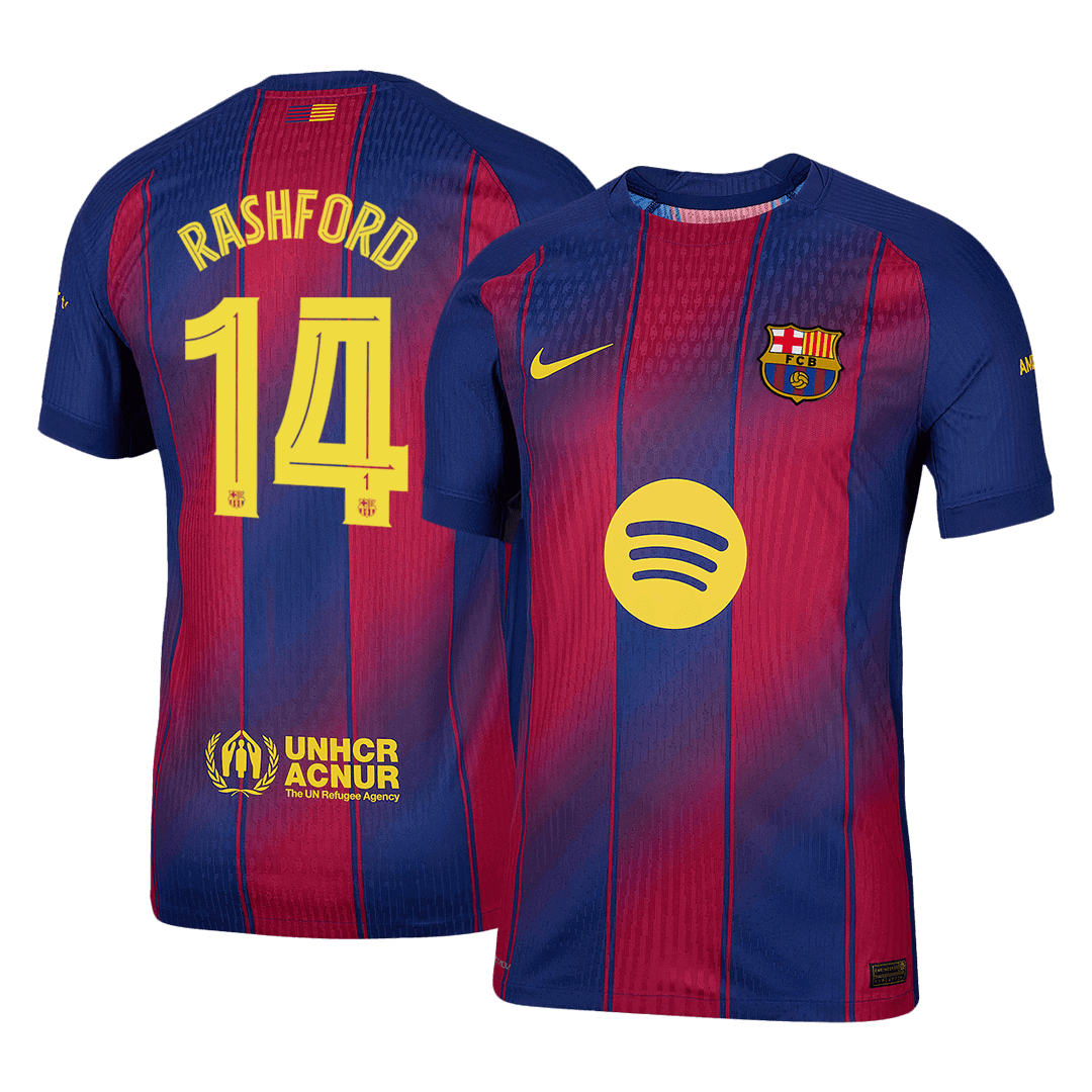 RASHFORD #14 Barcelona Mens Home Soccer Jersey UCL 2025/26 Red&Blue - Player Version