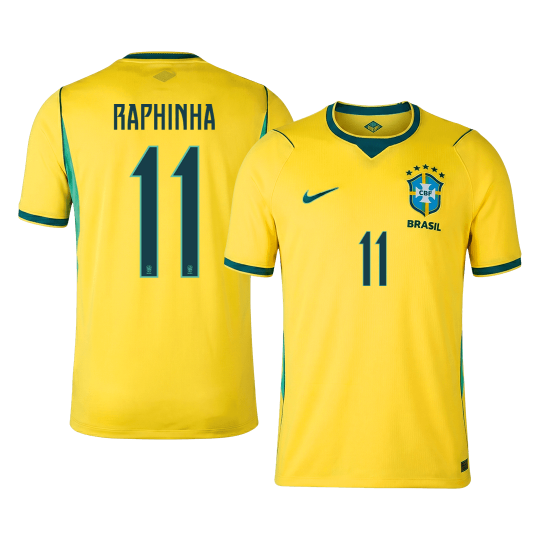 RAPHINHA #11 Brazil Mens Home Soccer Jersey World Cup 2026 Yellow [PREMIUM]