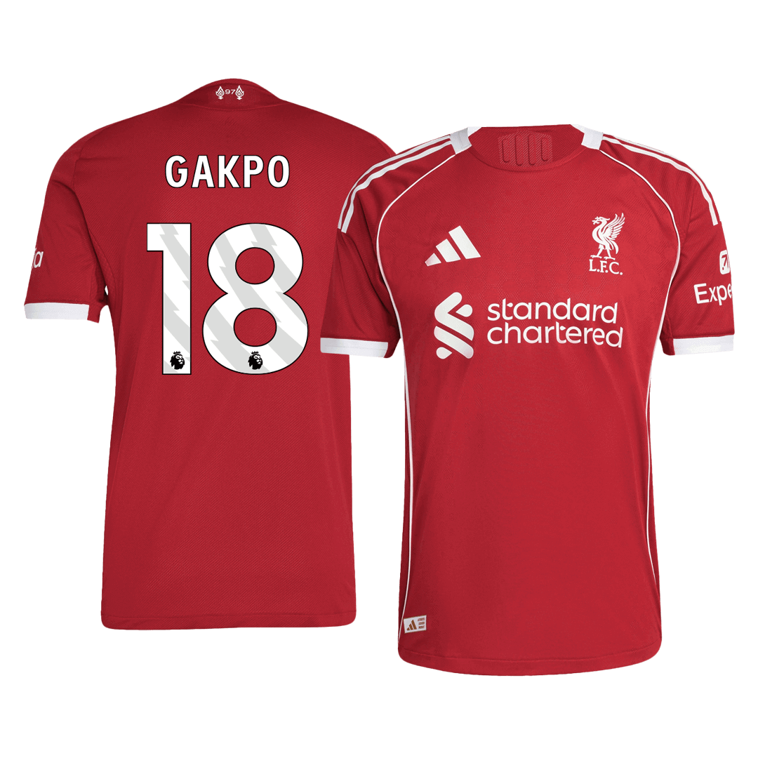 GAKPO #18 Liverpool Mens Home Soccer Jersey 2025/26 Red - Player Version