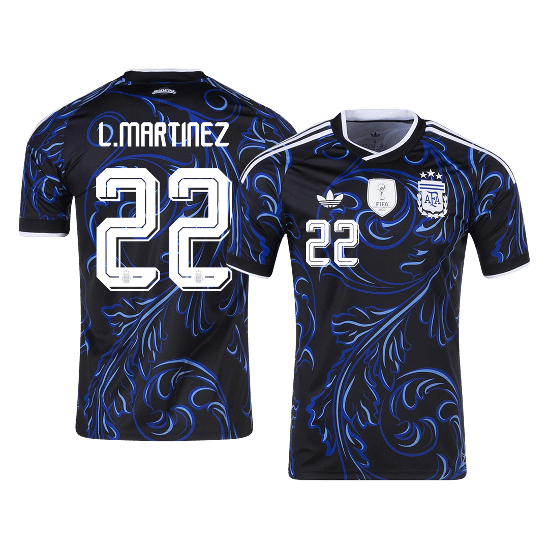 L. MARTINEZ #22 Argentina Mens Away Soccer Jersey World Cup 2026 Black