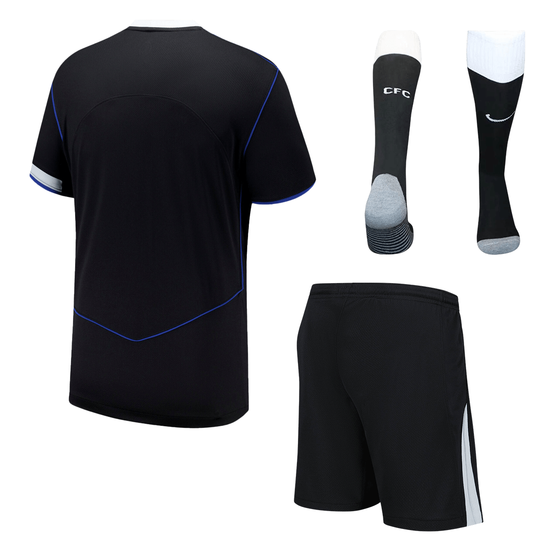 Chelsea Mens Third Away Soccer Full Set 2025/26 Black
