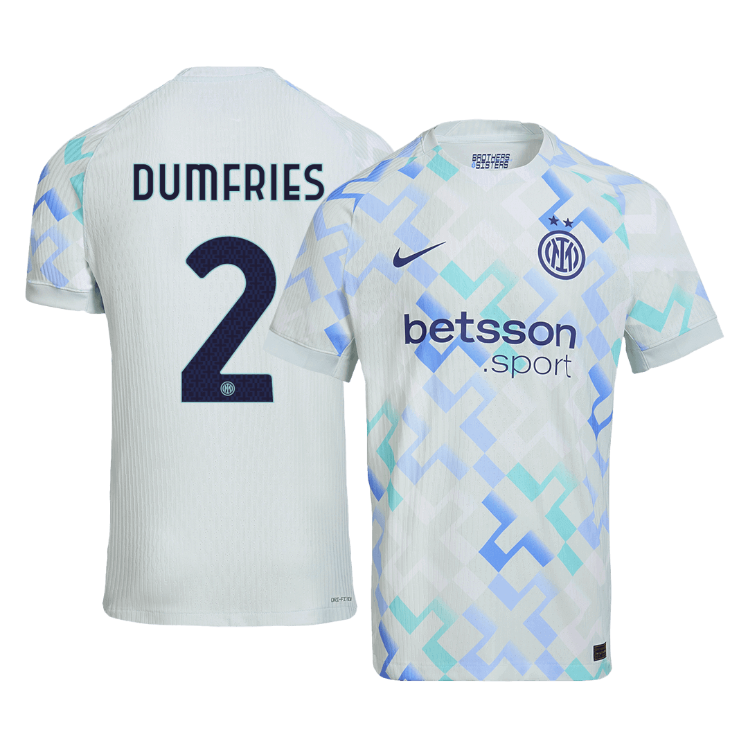 DUMFRIES #2 Inter Milan Mens Away Soccer Jersey 2025/26 Blue - Player Version