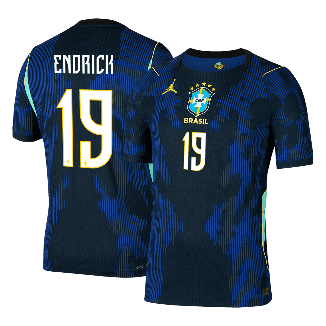 ENDRICK #19 Brazil Mens Away Soccer Jersey World Cup 2026 Navy - Player Version