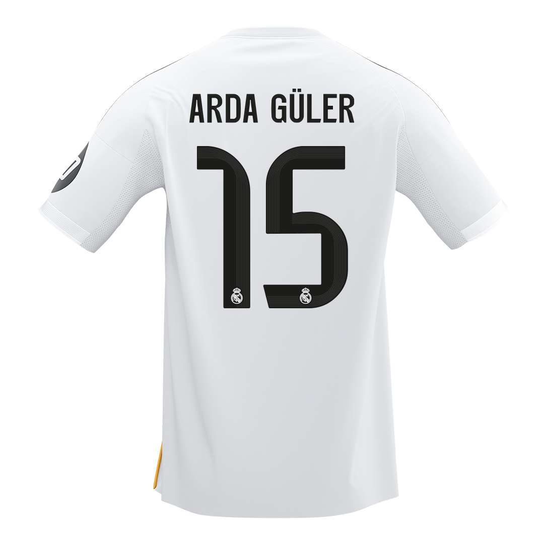 ARDA GÜLER #15 Real Madrid Mens Home Soccer Jersey 2025/26 White [PREMIUM]
