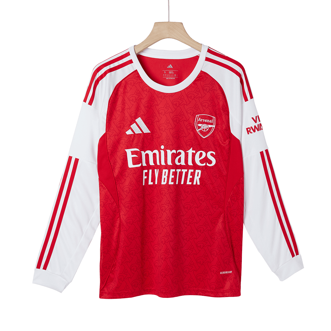 Arsenal Mens Home Long Sleeve Soccer Jersey 2025/26 Red