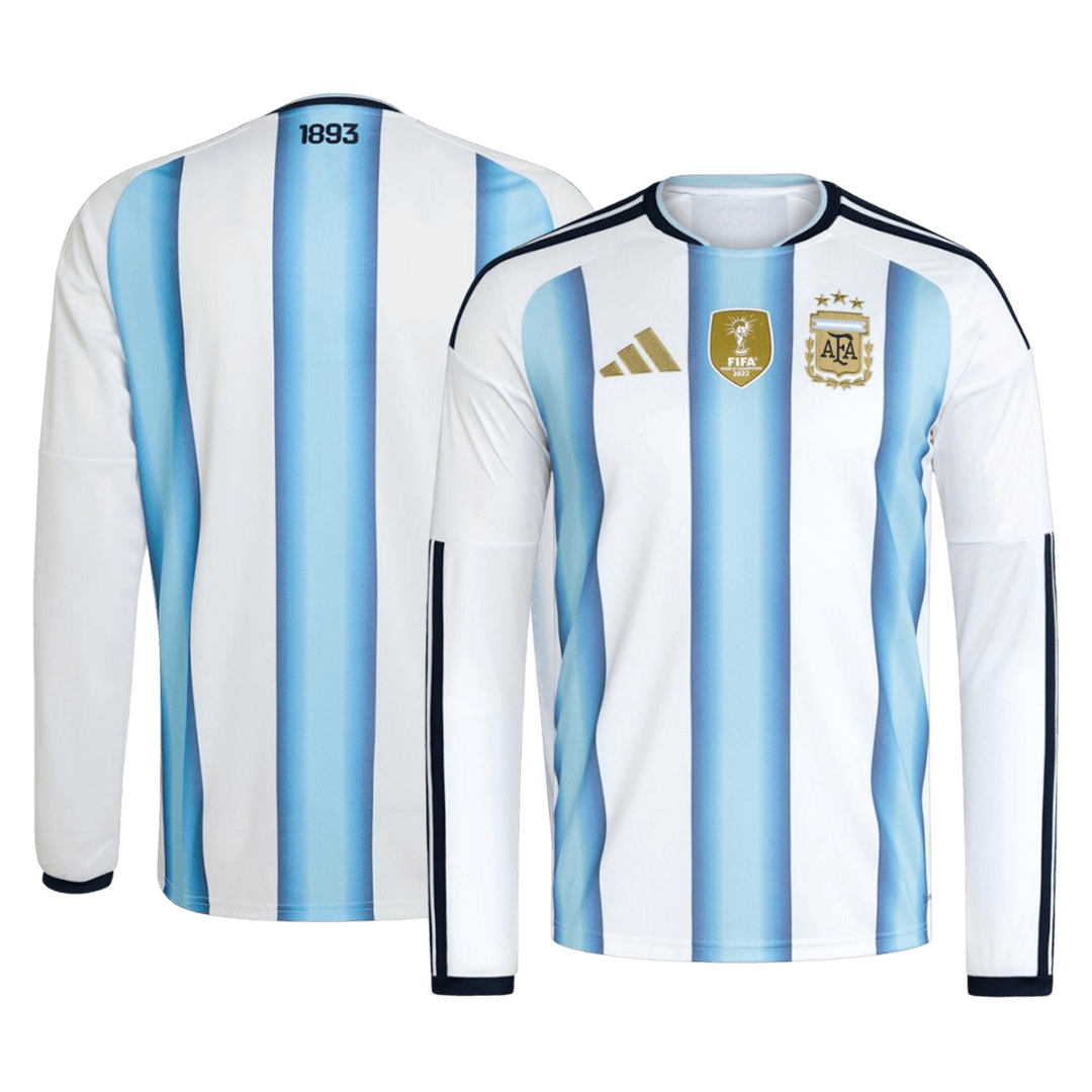 Argentina Mens Home Long Sleeve Soccer Jersey World Cup 2026 Blue&White