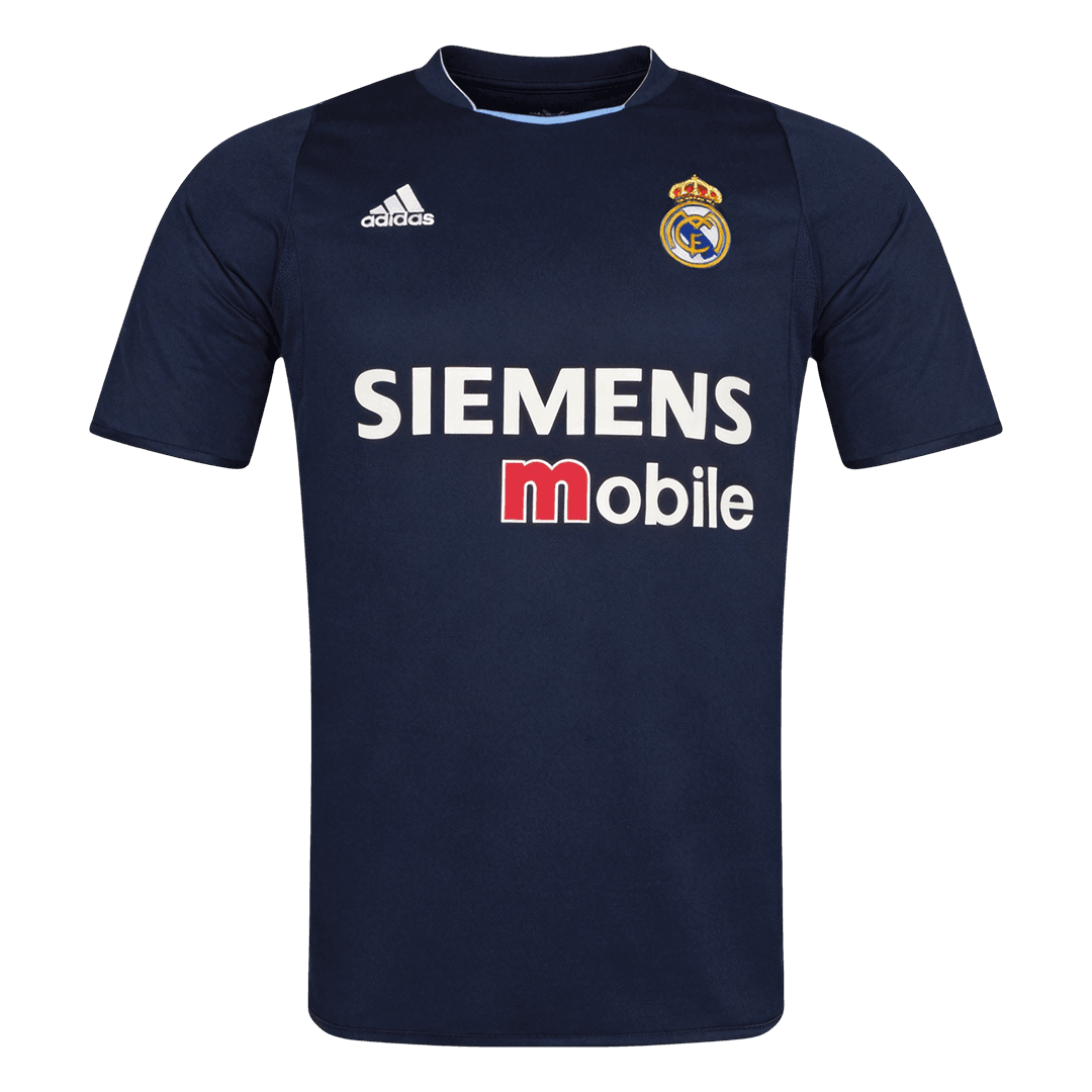 Retro Real Madrid Mens Away Soccer Jersey 2003/04 Navy