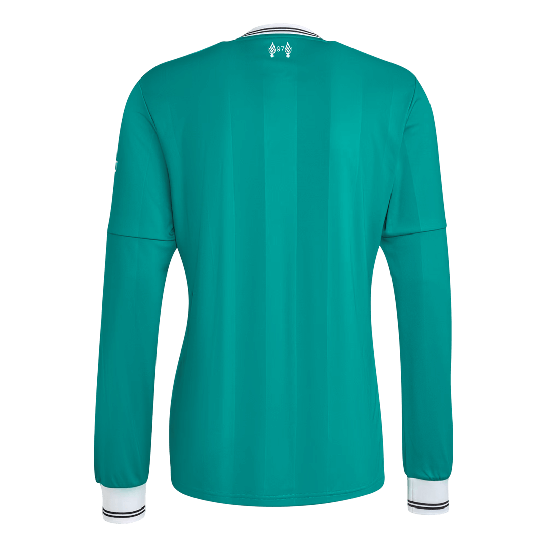 Liverpool Mens Third Away Long Sleeve Soccer Jersey 2025/26 Green