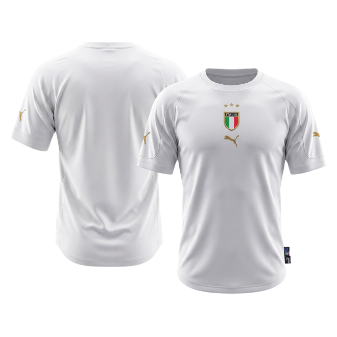 Retro Italy Mens Away Soccer Jersey 2004 White