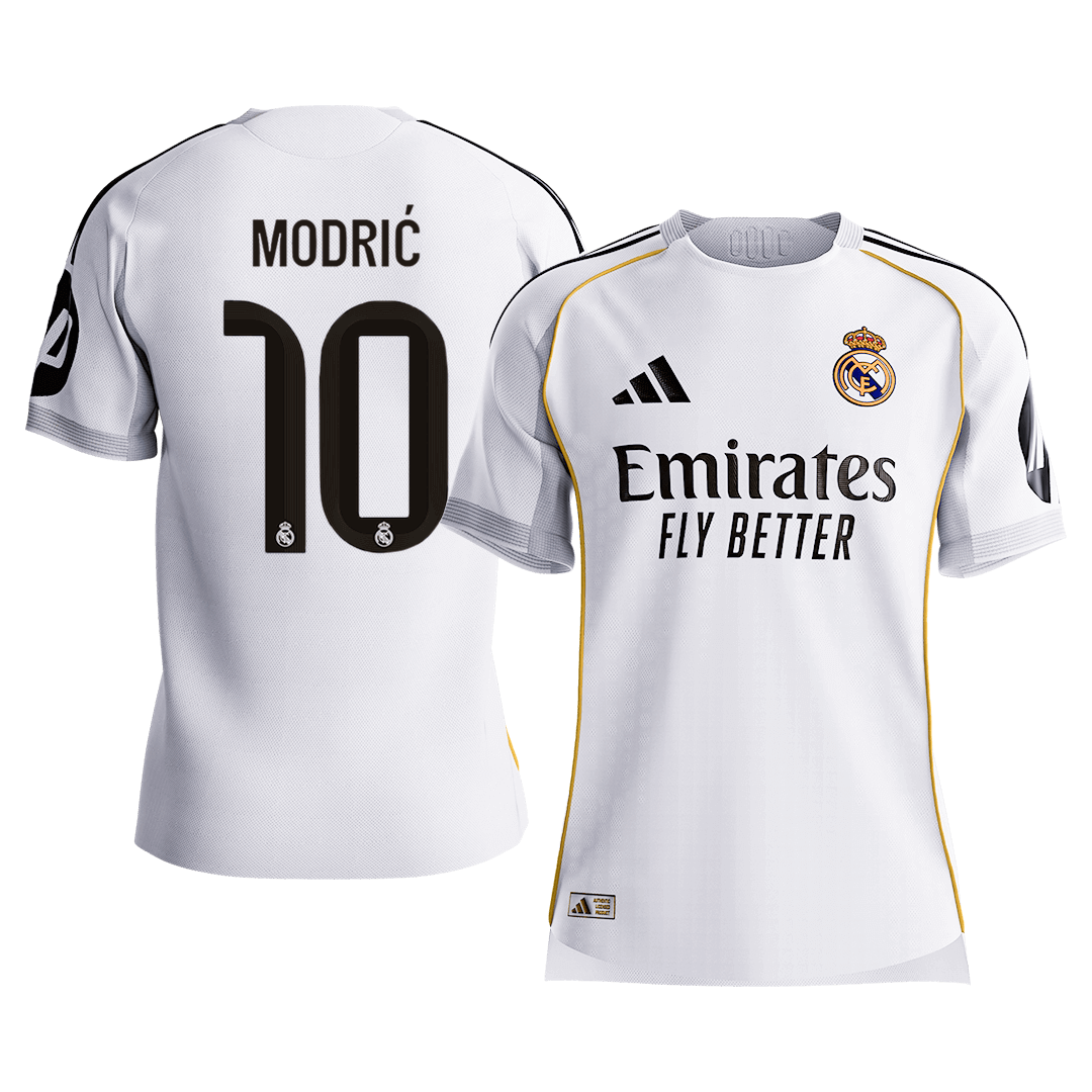 MODRIĆ #10 Real Madrid Mens Home Soccer Jersey 2025/26 White - Player Version [PREMIUM]