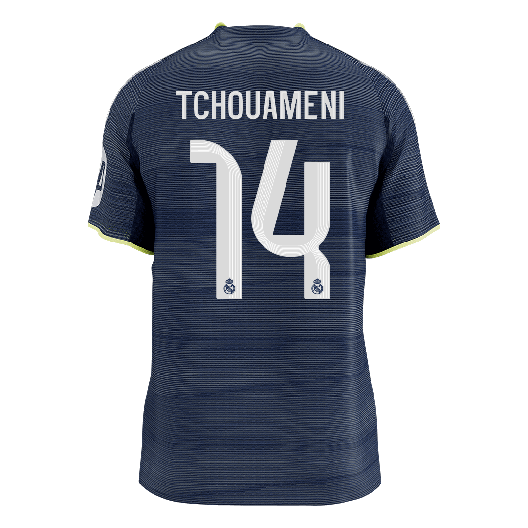 TCHOUAMENI #14 Real Madrid Mens Away Soccer Jersey 2025/26 Navy - Player Version [PREMIUM]