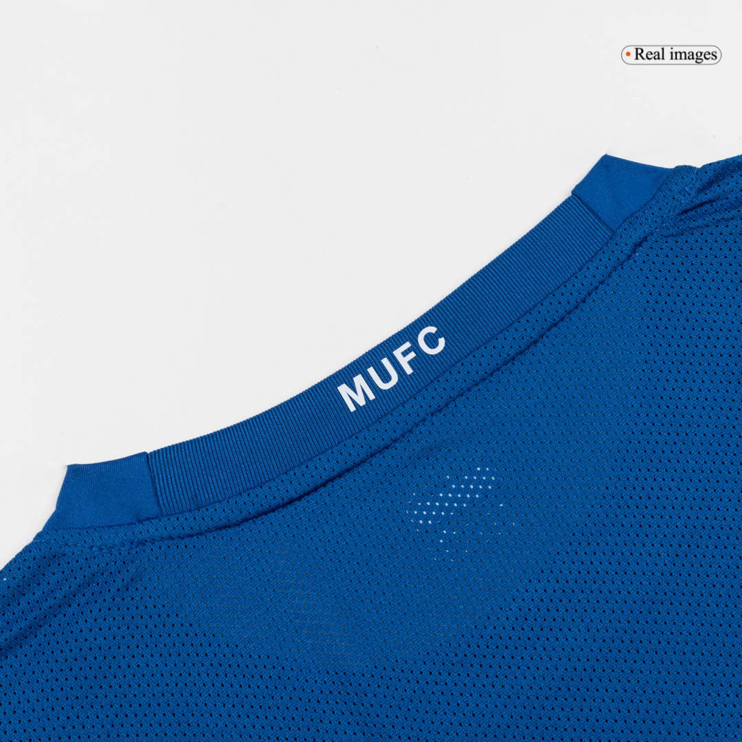 Retro Manchester United Mens Third Away Long Sleeve Soccer Jersey 2008/09 Blue