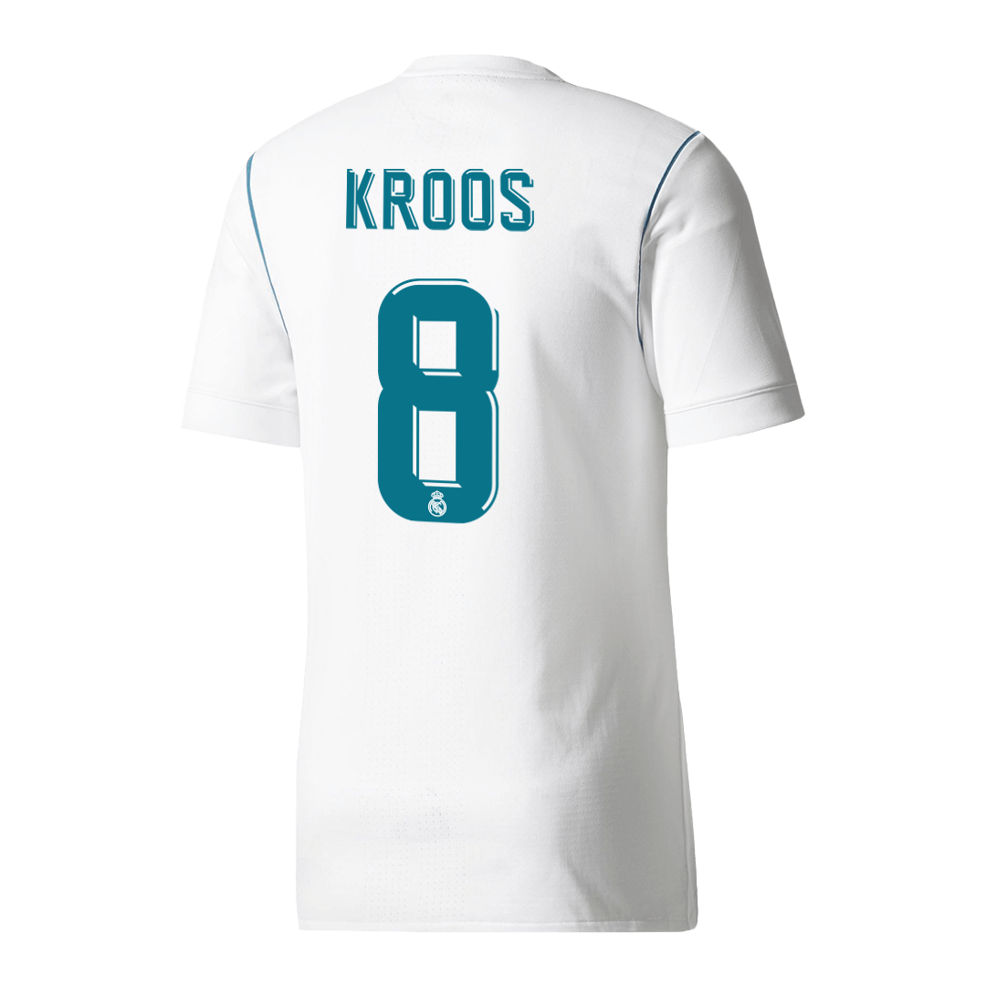 Retro KROOS #8 Real Madrid Mens Home Soccer Jersey 2017/18 White