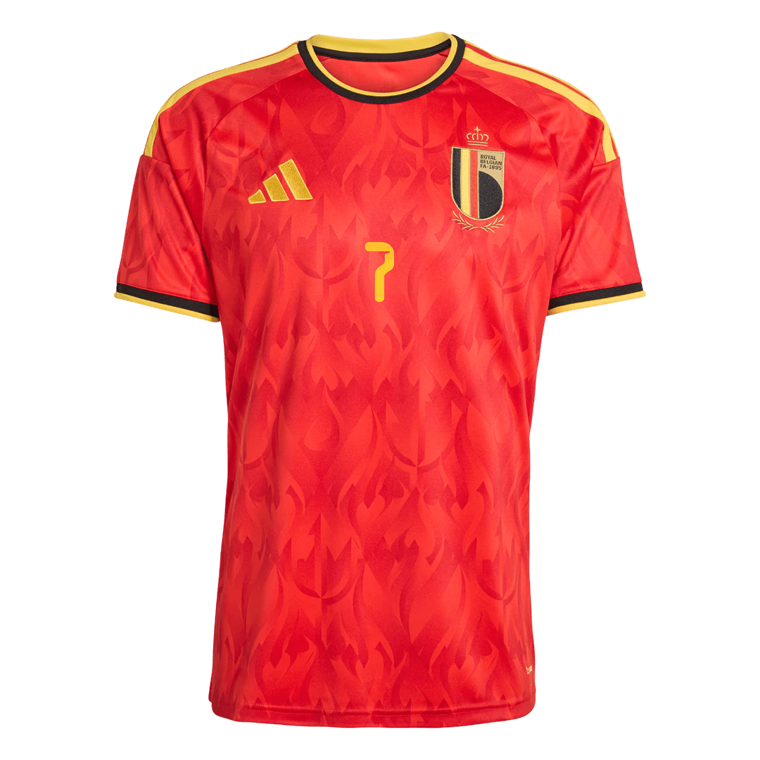 DE BRUYNE #7 Belgium Mens Home Soccer Jersey World Cup 2026 Red