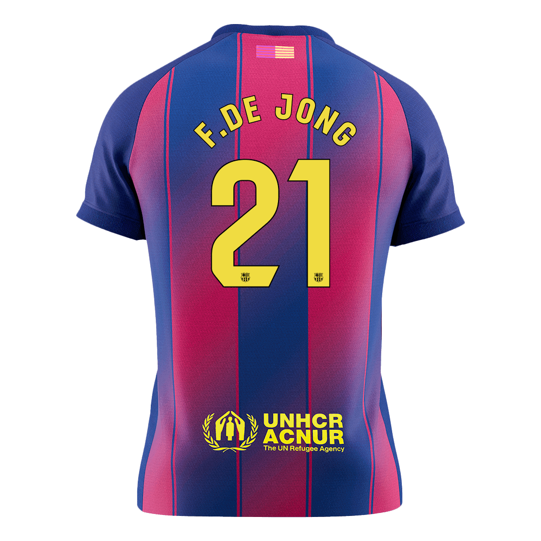 F.DE JONG #21 Barcelona Mens Home Soccer Jersey 2025/26 Red&Blue [PREMIUM]