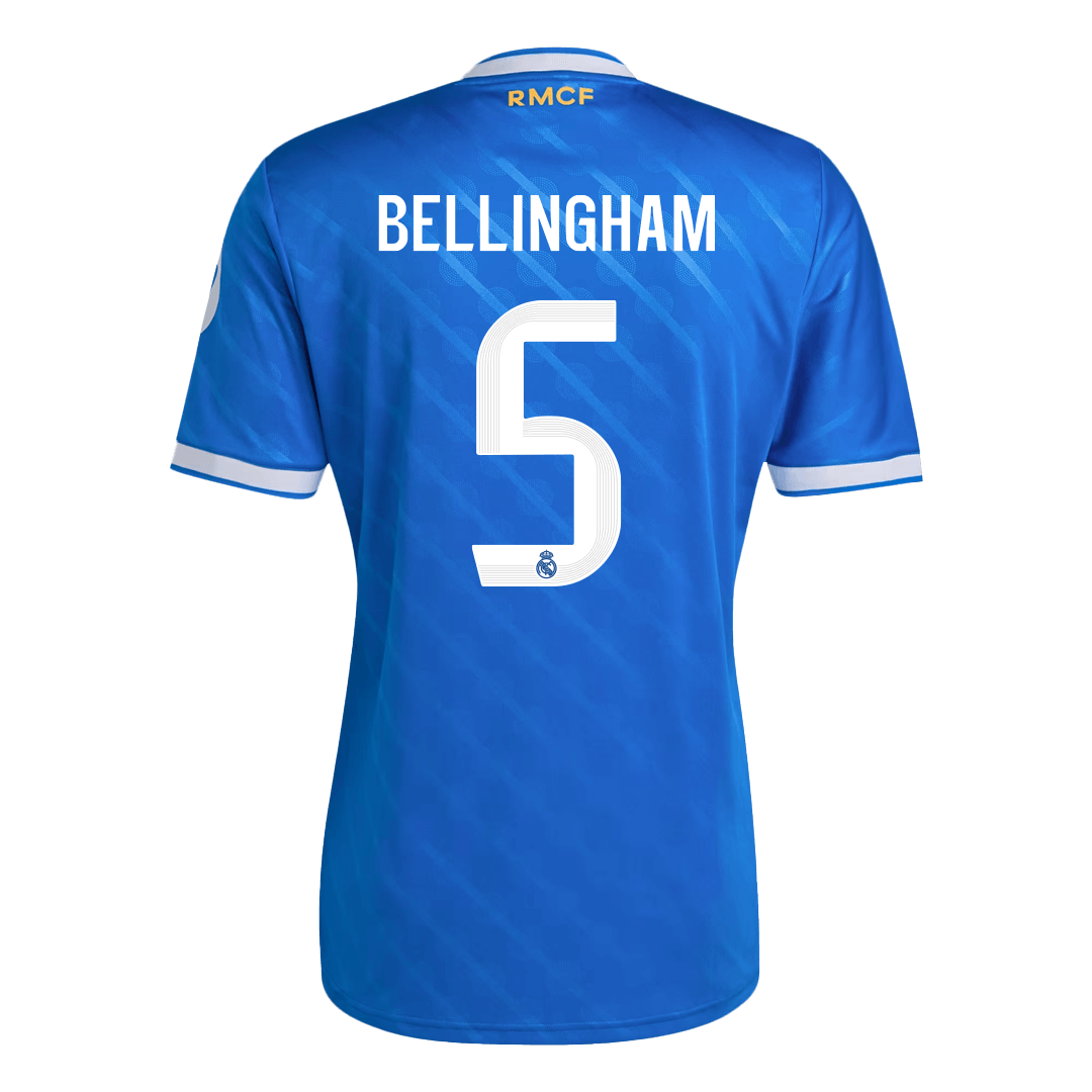 BELLINGHAM #5 Real Madrid Mens Third Away Soccer Jersey 2025/26 Blue