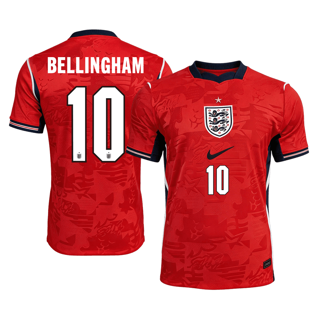 BELLINGHAM #10 England Mens Away Soccer Jersey World Cup 2026 Red - Player Version