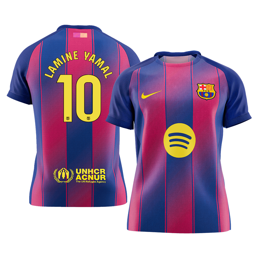 LAMINE YAMAL #10 Barcelona Mens Home Soccer Jersey 2025/26 Red&Blue [PREMIUM]