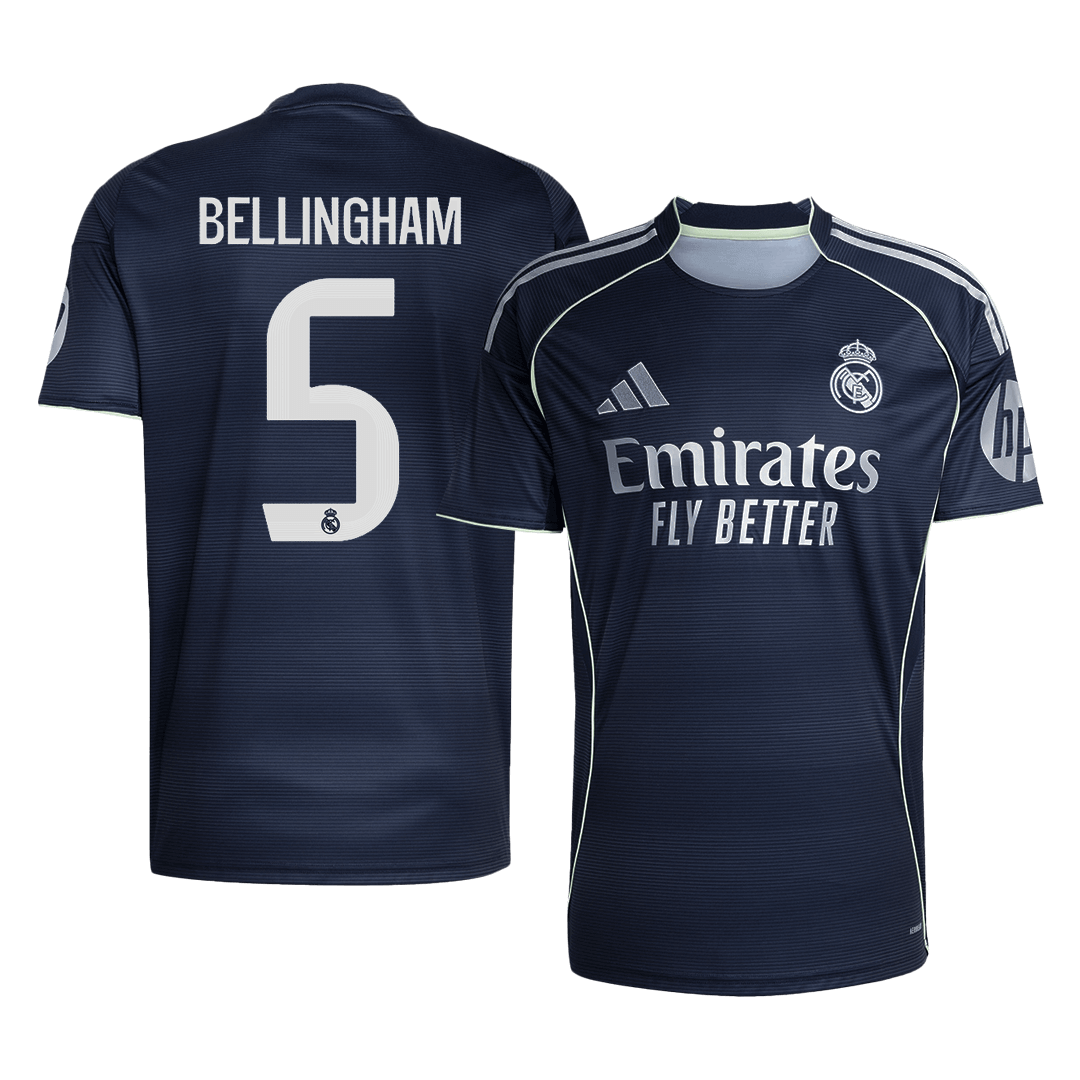 BELLINGHAM #5 Real Madrid Mens Away Soccer Jersey 2025/26 Navy [PREMIUM]