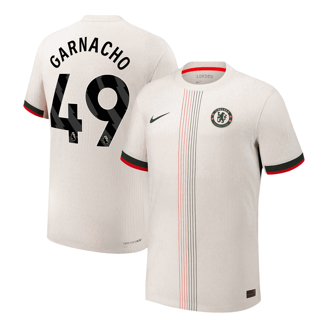 GARNACHO #49 Chelsea Mens Away Soccer Jersey 2025/26 White - Player Version