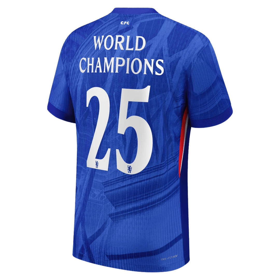 WORLD CHAMPIONS #25 Chelsea Mens Home Soccer Jersey 2025/26 Blue - Player Version