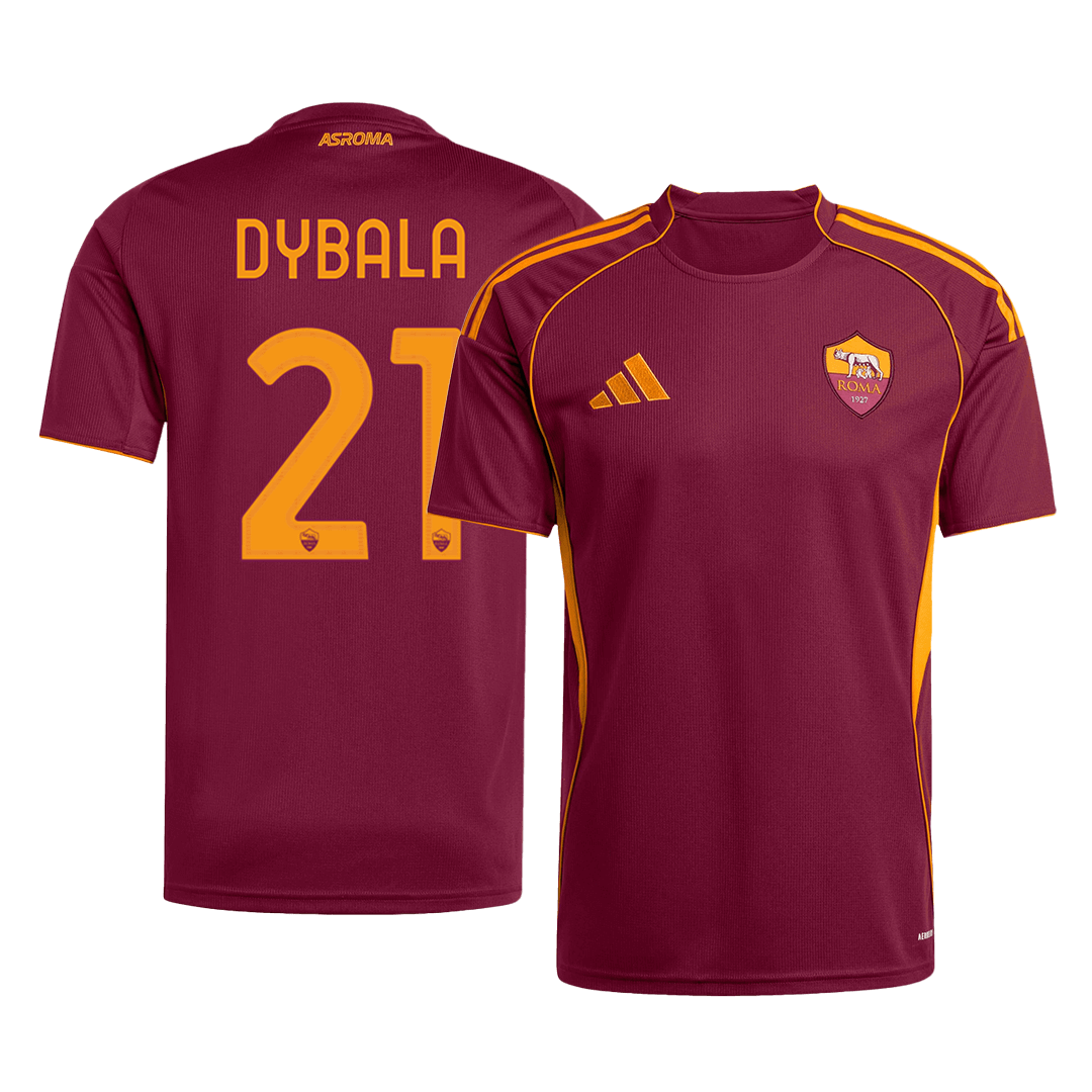 DYBALA #21 Roma Mens Home Soccer Jersey 2025/26 Red